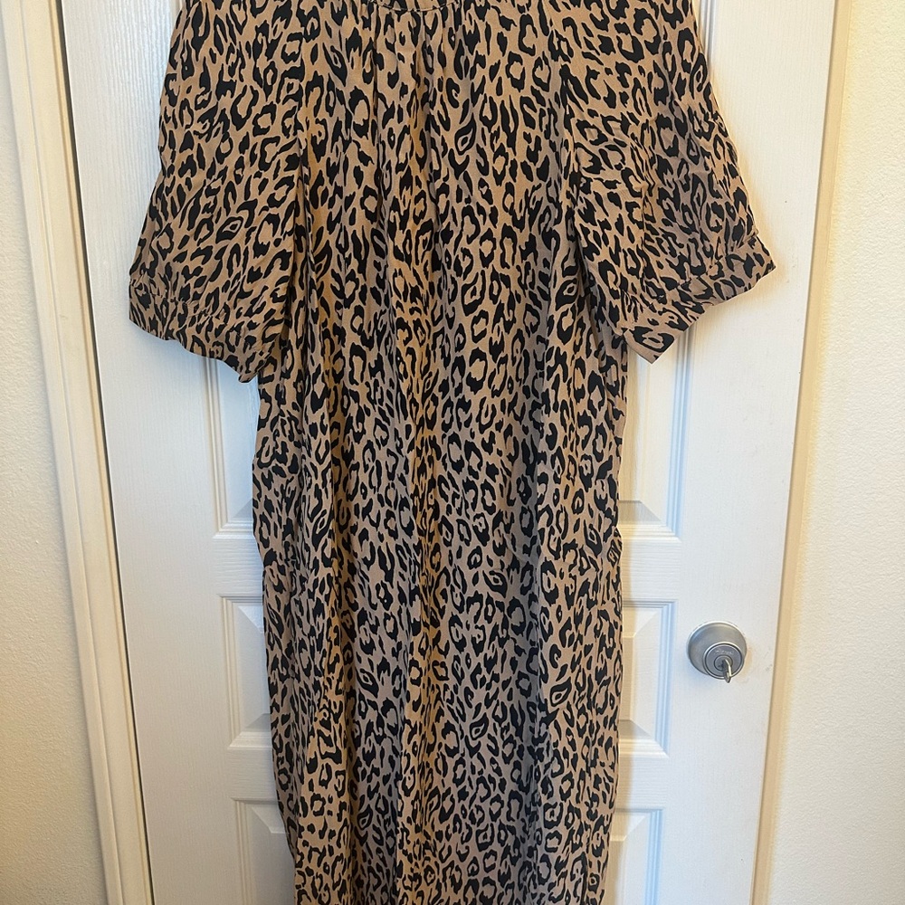 Anthropologie Leopard Print Maxi Dress